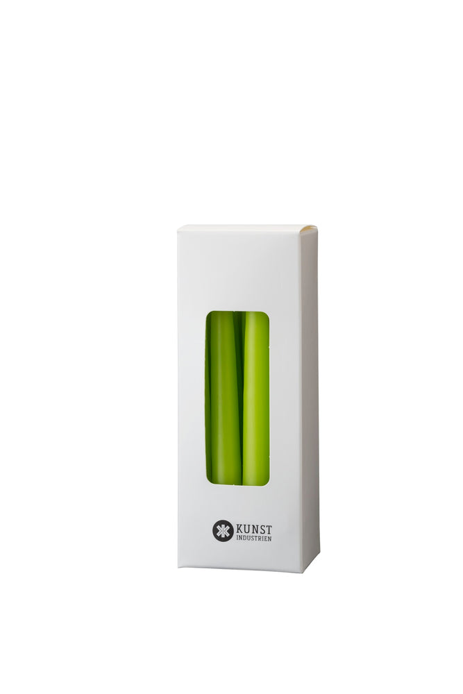 Small coloured candle, Ø=1.3 cm, giftbox w. 12 pcs. - Lime #31
