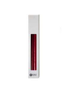 Slim coloured candle, Ø=1.3 cm H= 28 cm giftbox w. 12 pcs. - Light Bordeaux #15