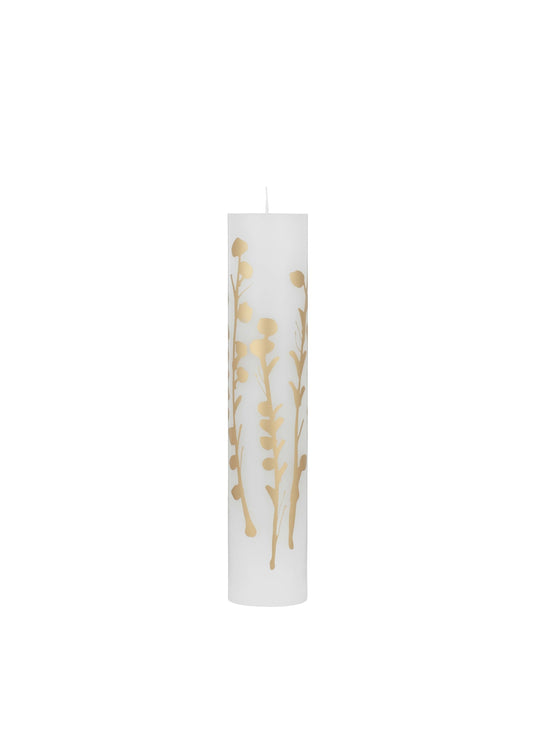 Abstract Flowers - Wild Flowers - Wax Alter Candles 5 cm x 25 cm - Gold