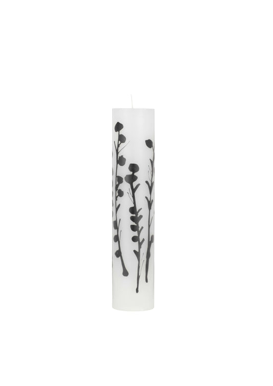 Abstrakte Blumen - Wildblumen - Wachskerzen 5 cm x 25 cm - Schwarz