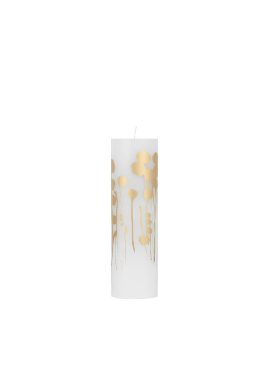 Abstract Flowers - Wild Flowers - Wax Alter Candles 6 cm x 20 cm - Gold