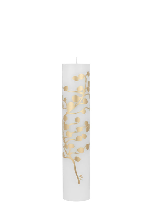 Abstrakte Blumen - Wilde Blumen - Altarkerzen aus Wachs 6 cm x 30 cm - Gold