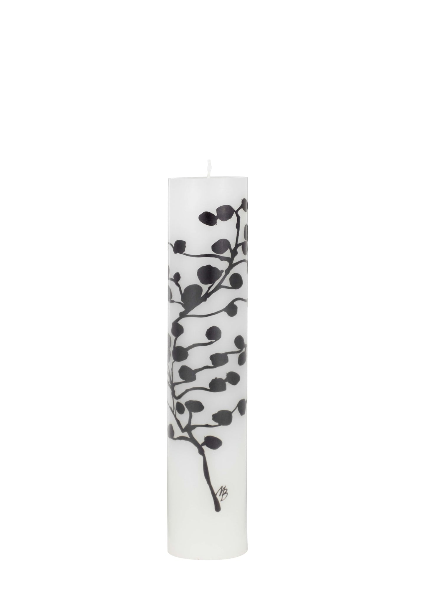 Abstract Flowers - Wild Flowers - Wax Alter Candles 6 cm x 30 cm - Black