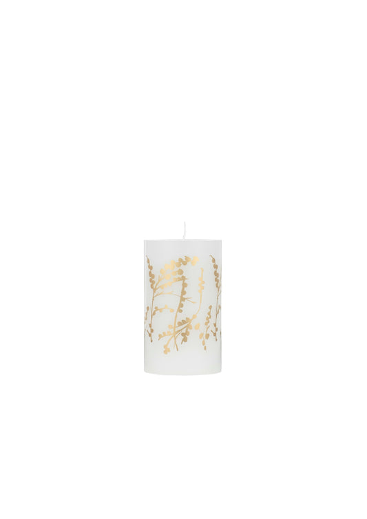 Abstract Flowers - Wild Flowers - Wax Altar Candles 7 cm x 12 cm - Gold