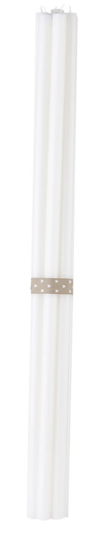 Italienische Kerze „Amalienborg“, 60 cm – Weiß