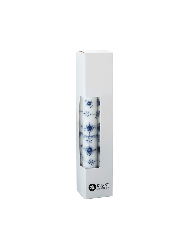 Classic Candles. Ø=2.3 cm. Gift box w. 8 pcs - Blue Fluted