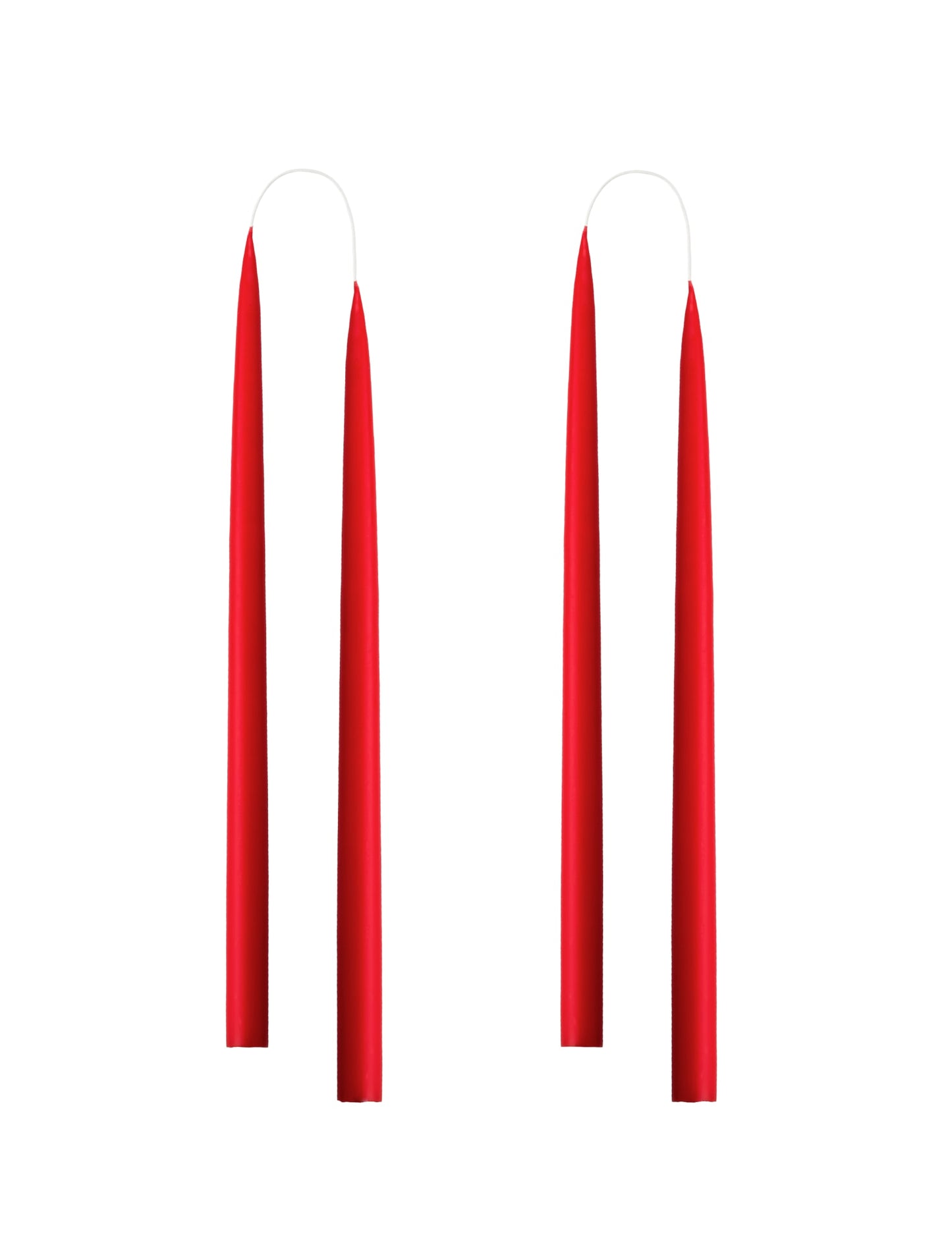 Von Hand getauchte, gefärbte Kerze, im 4er-Pack – 2,2 x 35 cm – Weihnachtsrot #10