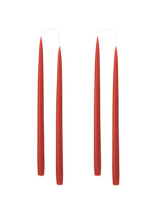 Von Hand getauchte, gefärbte Kerze, im 4er-Pack – 2,2 x 35 cm – Rost Nr. 47