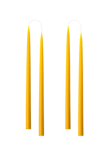 Von Hand getauchte, gefärbte Kerze, im 4er-Pack – 2,2 x 35 cm – Gelb #51