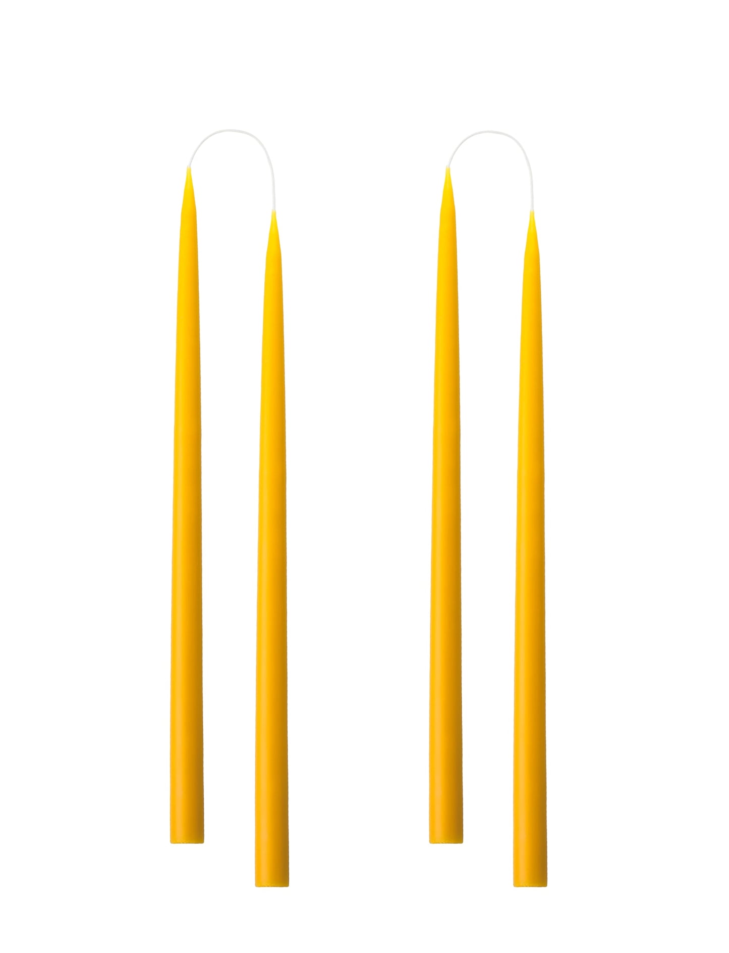 Von Hand getauchte, gefärbte Kerze, im 4er-Pack – 2,2 x 35 cm – Gelb #51