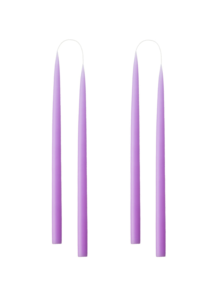 Von Hand getauchte, gefärbte Kerze, im 4er-Pack – 2,2 x 35 cm – Pastellviolett #75