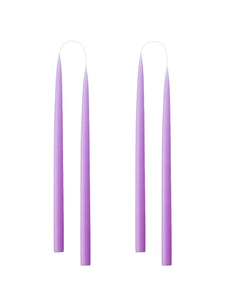 Von Hand getauchte, gefärbte Kerze, im 4er-Pack – 2,2 x 35 cm – Pastellviolett #75
