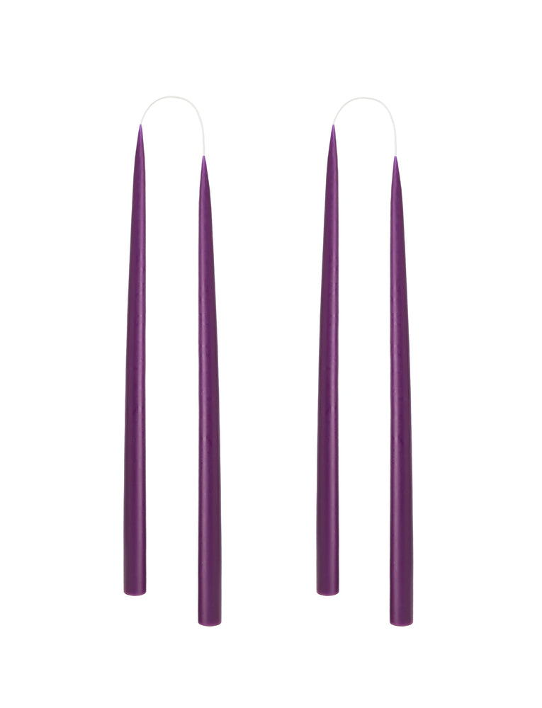 Von Hand getauchte, gefärbte Kerze, im 4er-Pack – 2,2 x 35 cm – Violett #77