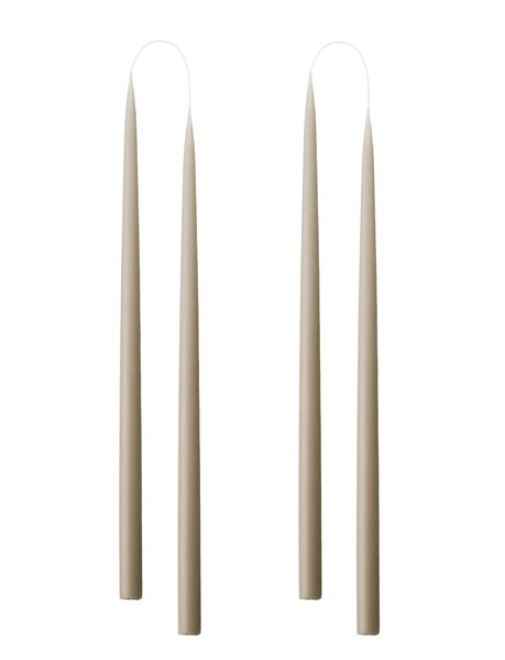 Von Hand getauchte, gefärbte Kerze, im 4er-Pack – 2,2 cm x 45 cm – Leinen #64