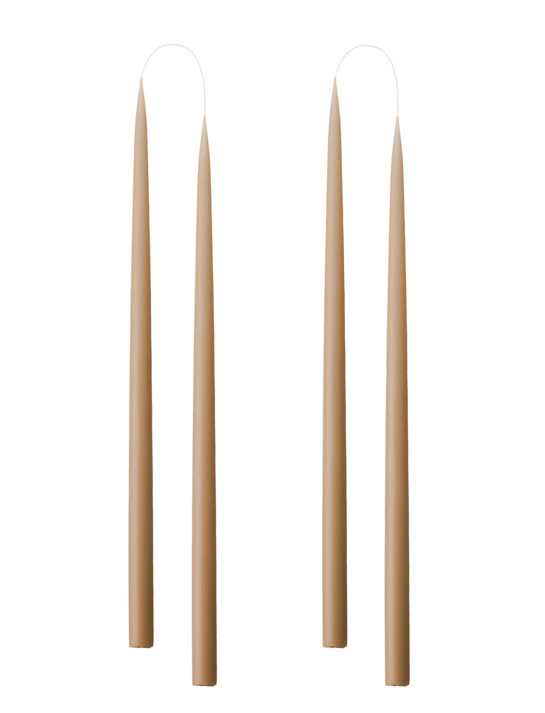 Von Hand getauchte, gefärbte Kerze, im 4er-Pack – 2,2 cm x 45 cm – Nougat #65