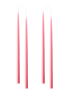 Von Hand getauchte, gefärbte Kerze, im 4er-Pack – 2,2 cm x 45 cm – Pastellrose #82