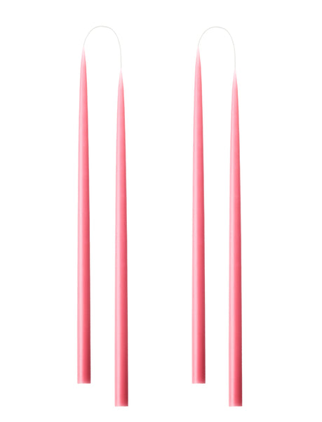 Von Hand getauchte, gefärbte Kerze, im 4er-Pack – 2,2 cm x 45 cm – Pastellrose #82
