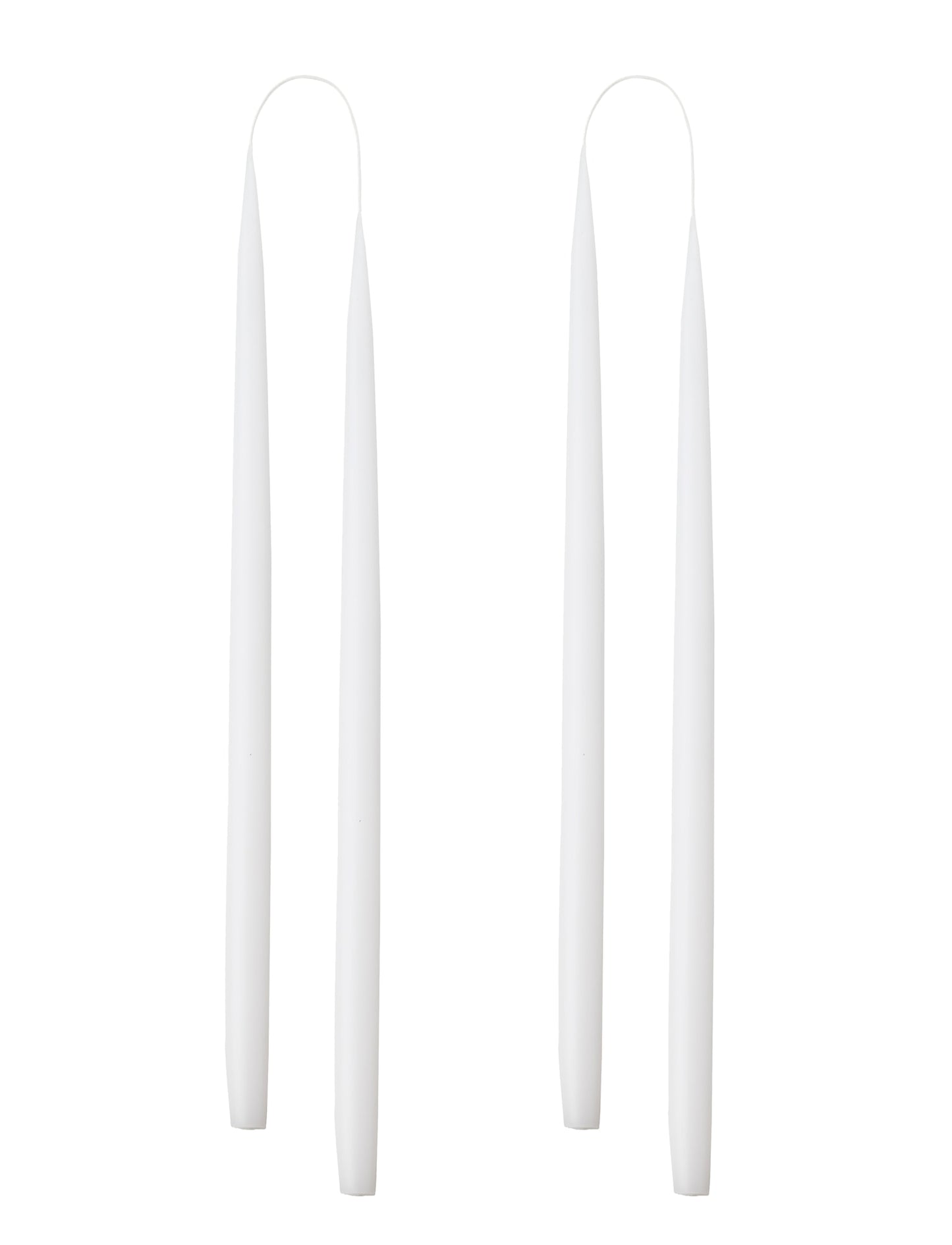Von Hand getauchte, gefärbte Kerze, im 4er-Pack – 2,2 cm x 45 cm – Weiß #01