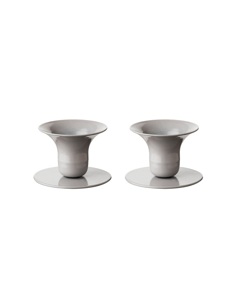 The Bell Candlestick (2,3 cm candle) - 2 pack - Grey