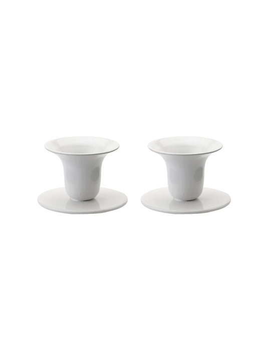 The Bell Candlestick (2,3 cm candle) - 2 pack - White